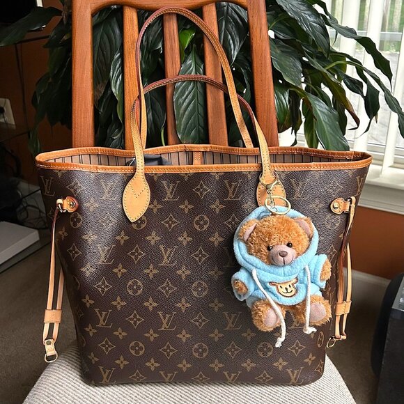 TEDDY BEAR HOODIE Bag Charm Tan and Blue 🧸 - Picture 7 of 7